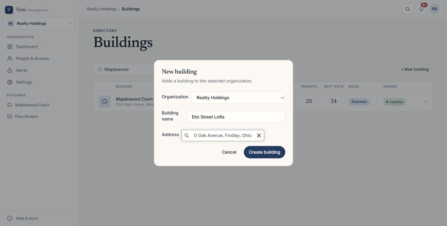 Creating a new building